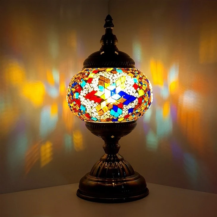 Battery Operated Mosaic Lamp